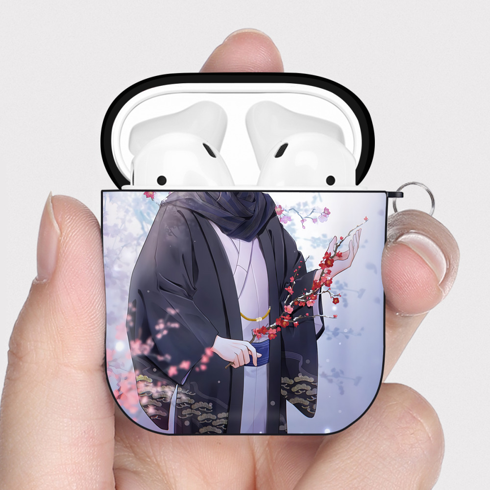 （画像用） 刀剣乱舞 Touken Ranbu AirPods 第2世代保護ケース ハードシェル ブラック 耐衝撃・防指紋・カラビナ付き