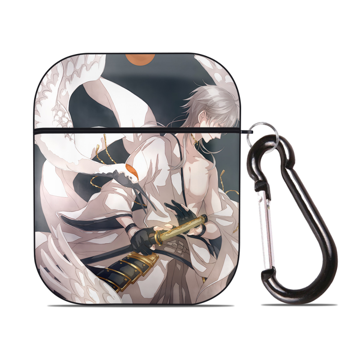 （画像用） 刀剣乱舞 Touken Ranbu AirPods 第2世代保護ケース ハードシェル ブラック 耐衝撃・防指紋・カラビナ付き