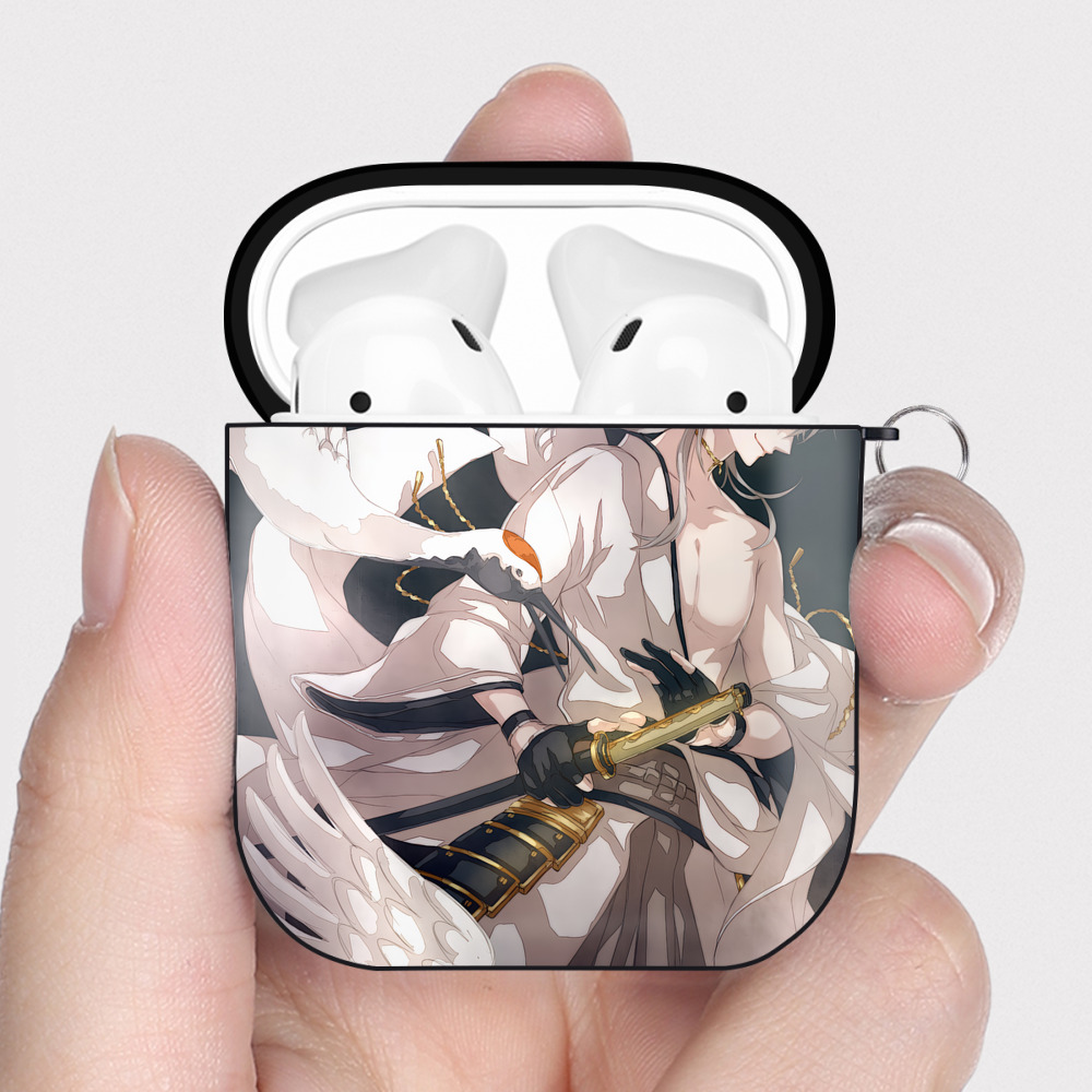 （画像用） 刀剣乱舞 Touken Ranbu AirPods 第2世代保護ケース ハードシェル ブラック 耐衝撃・防指紋・カラビナ付き