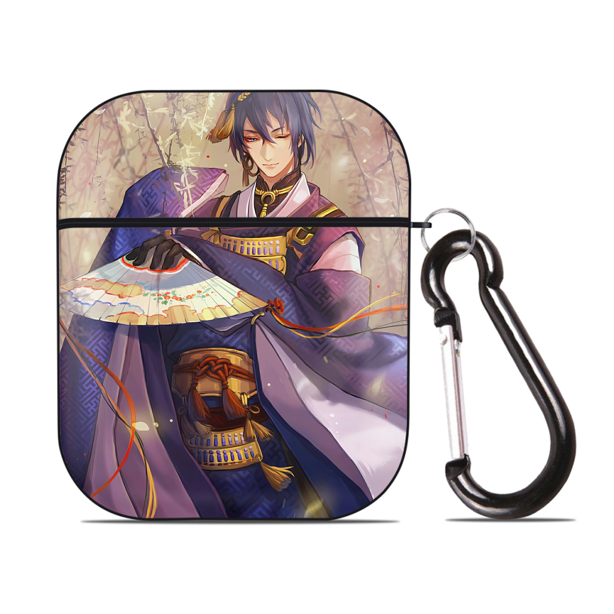 （画像用） 刀剣乱舞 Touken Ranbu AirPods 第2世代保護ケース ハードシェル ブラック 耐衝撃・防指紋・カラビナ付き