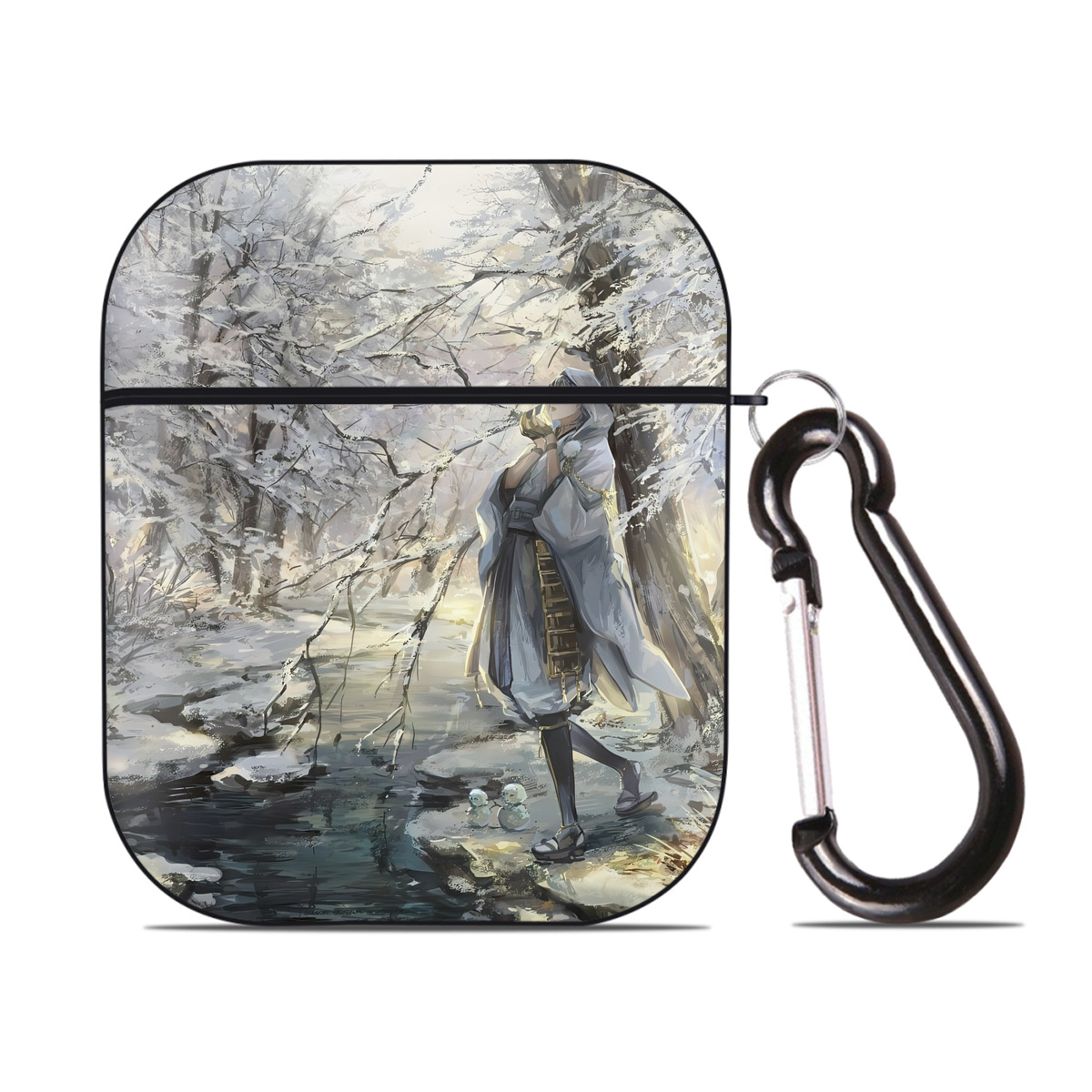 （画像用） 刀剣乱舞 Touken Ranbu AirPods 第2世代保護ケース ハードシェル ブラック 耐衝撃・防指紋・カラビナ付き