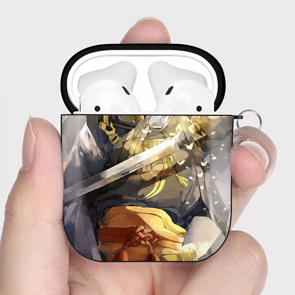 （画像用） 刀剣乱舞 Touken Ranbu AirPods 第2世代保護ケース ハードシェル ブラック 耐衝撃・防指紋・カラビナ付き