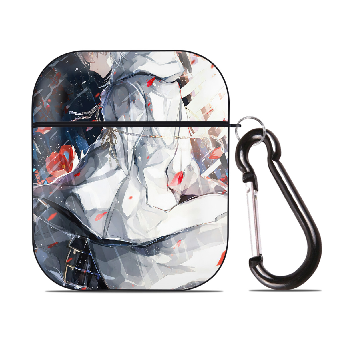 （画像用） 刀剣乱舞 Touken Ranbu AirPods 第2世代保護ケース ハードシェル ブラック 耐衝撃・防指紋・カラビナ付き