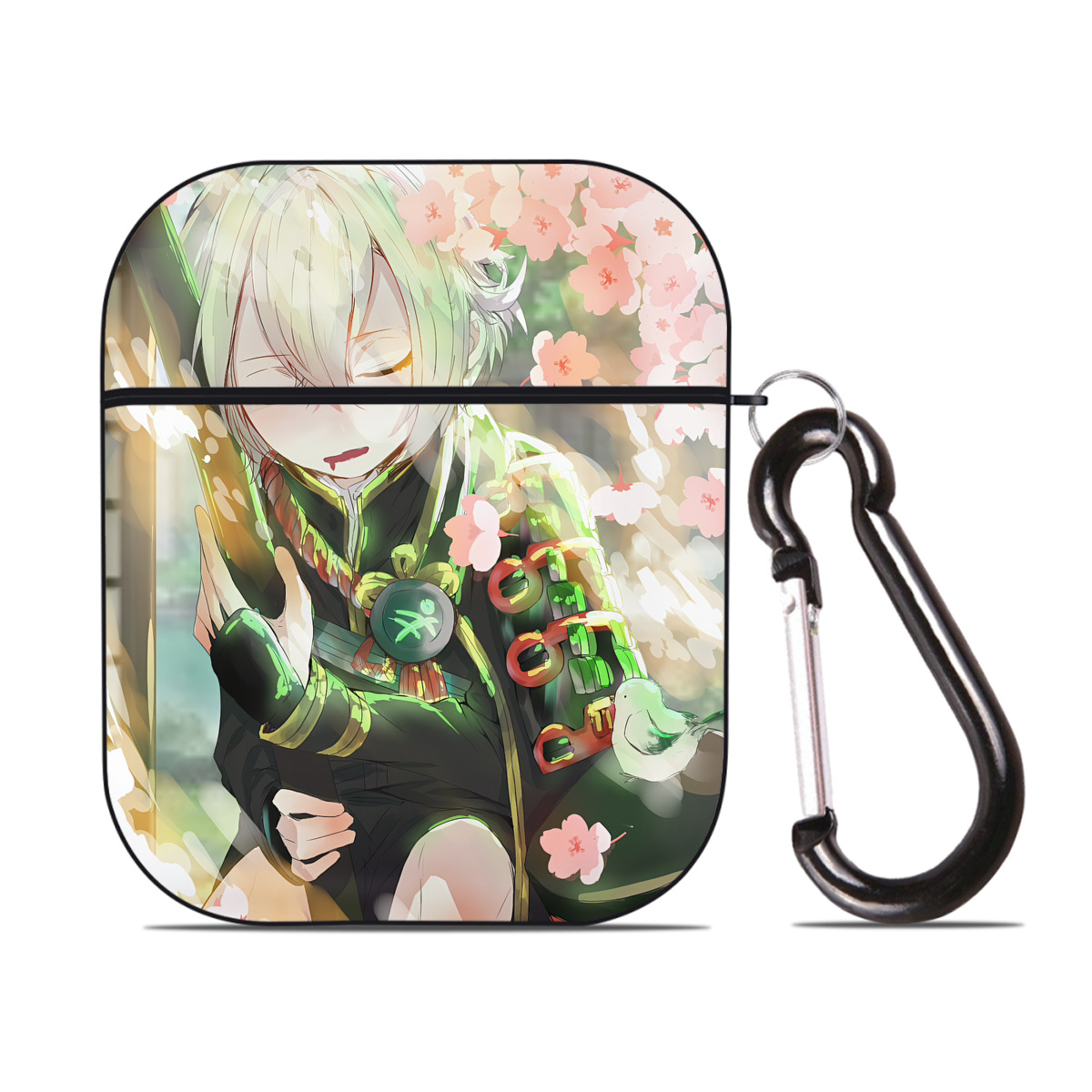 （画像用） 刀剣乱舞 Touken Ranbu AirPods 第2世代保護ケース ハードシェル ブラック 耐衝撃・防指紋・カラビナ付き
