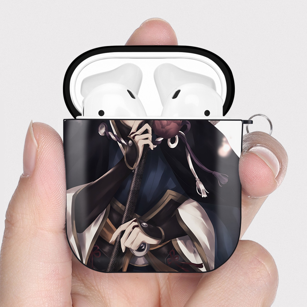 （画像用） 刀剣乱舞 Touken Ranbu AirPods 第2世代保護ケース ハードシェル ブラック 耐衝撃・防指紋・カラビナ付き