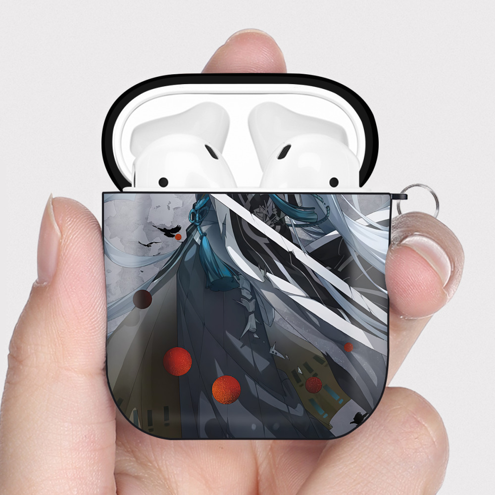（画像用） 刀剣乱舞 Touken Ranbu AirPods 第2世代保護ケース ハードシェル ブラック 耐衝撃・防指紋・カラビナ付き