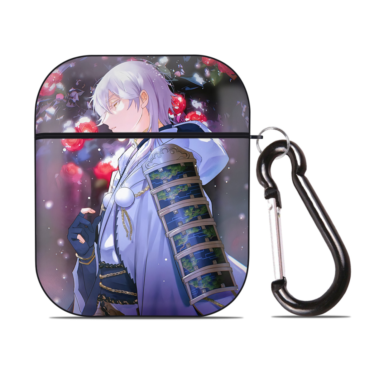（画像用） 刀剣乱舞 Touken Ranbu AirPods 第2世代保護ケース ハードシェル ブラック 耐衝撃・防指紋・カラビナ付き