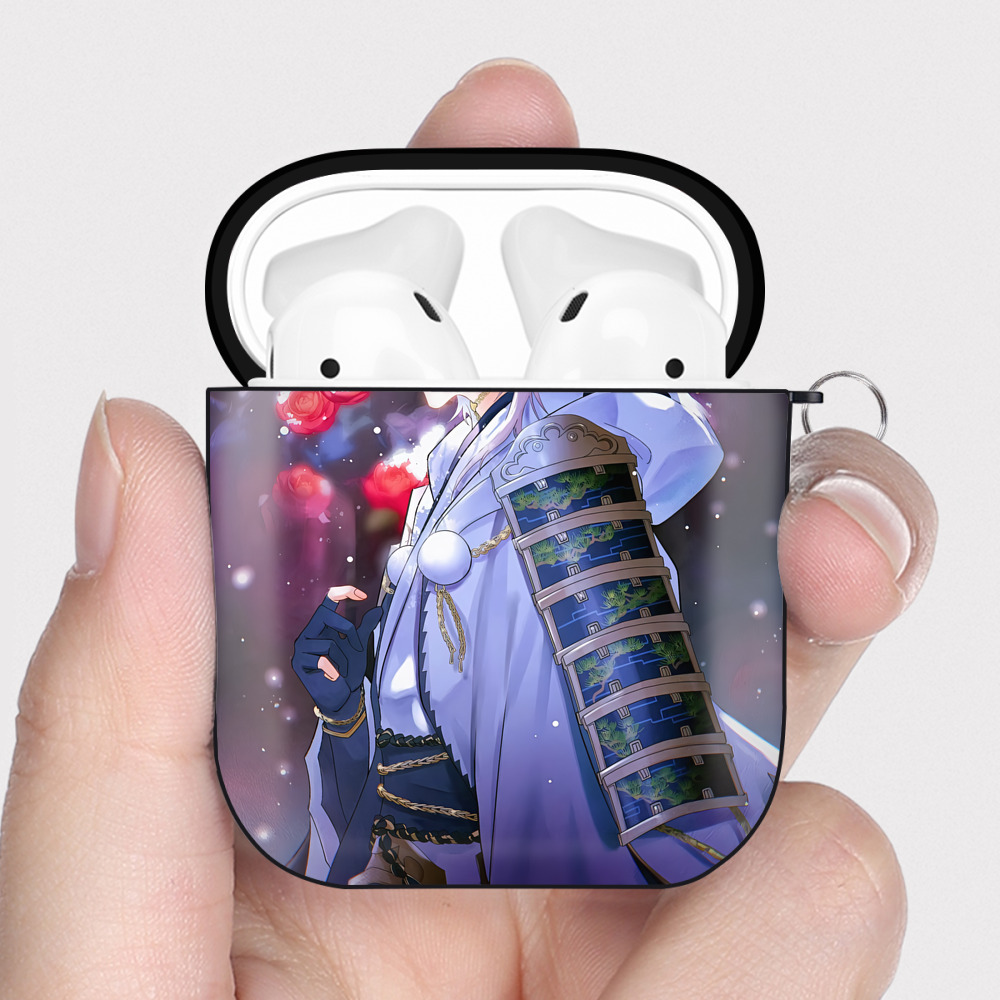 （画像用） 刀剣乱舞 Touken Ranbu AirPods 第2世代保護ケース ハードシェル ブラック 耐衝撃・防指紋・カラビナ付き