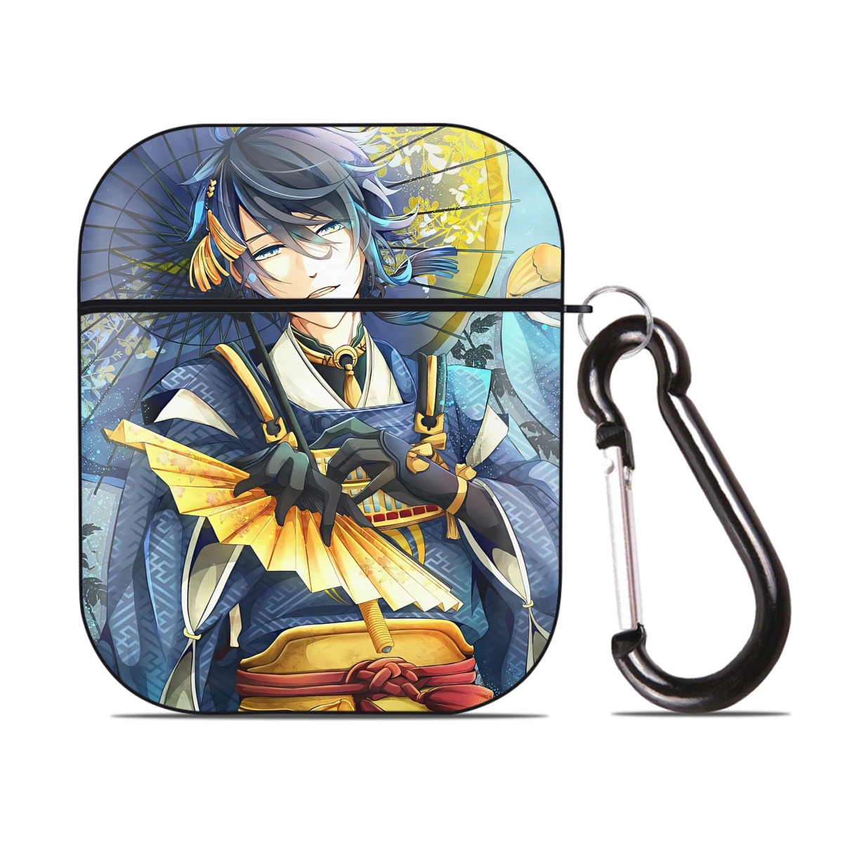 （画像用） 刀剣乱舞 Touken Ranbu AirPods 第2世代保護ケース ハードシェル ブラック 耐衝撃・防指紋・カラビナ付き