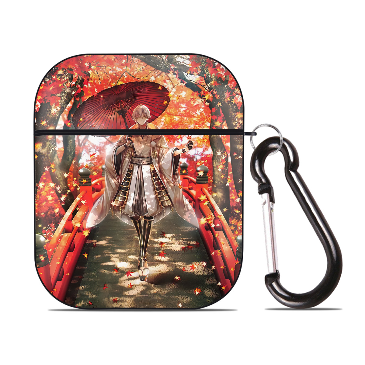（画像用） 刀剣乱舞 Touken Ranbu AirPods 第2世代保護ケース ハードシェル ブラック 耐衝撃・防指紋・カラビナ付き