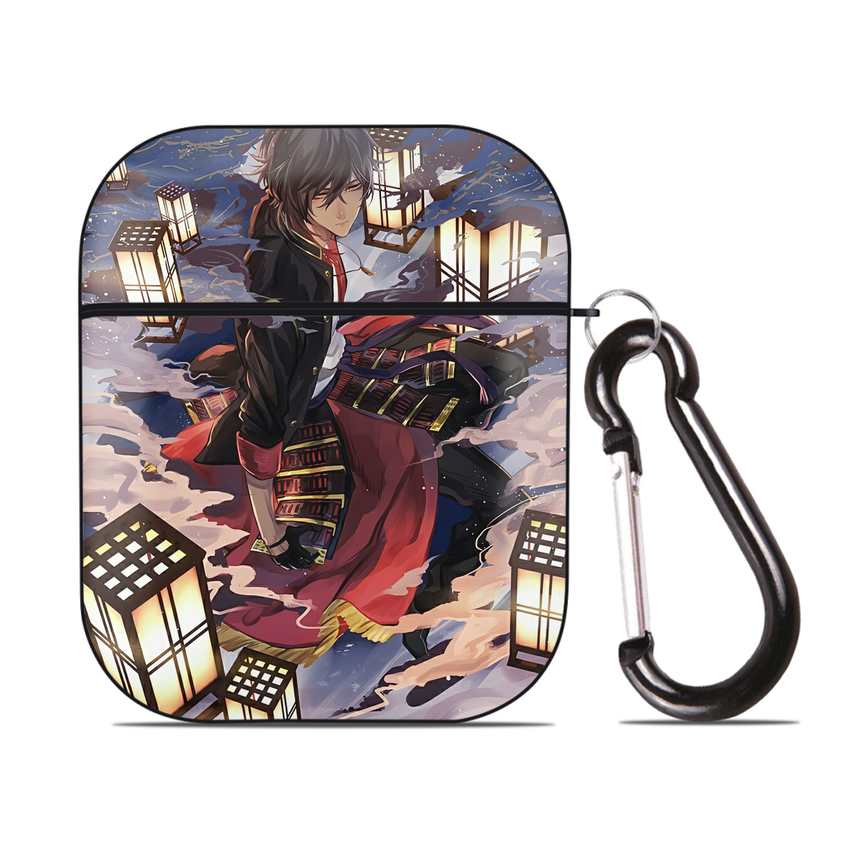 （画像用） 刀剣乱舞 Touken Ranbu AirPods 第2世代保護ケース ハードシェル ブラック 耐衝撃・防指紋・カラビナ付き
