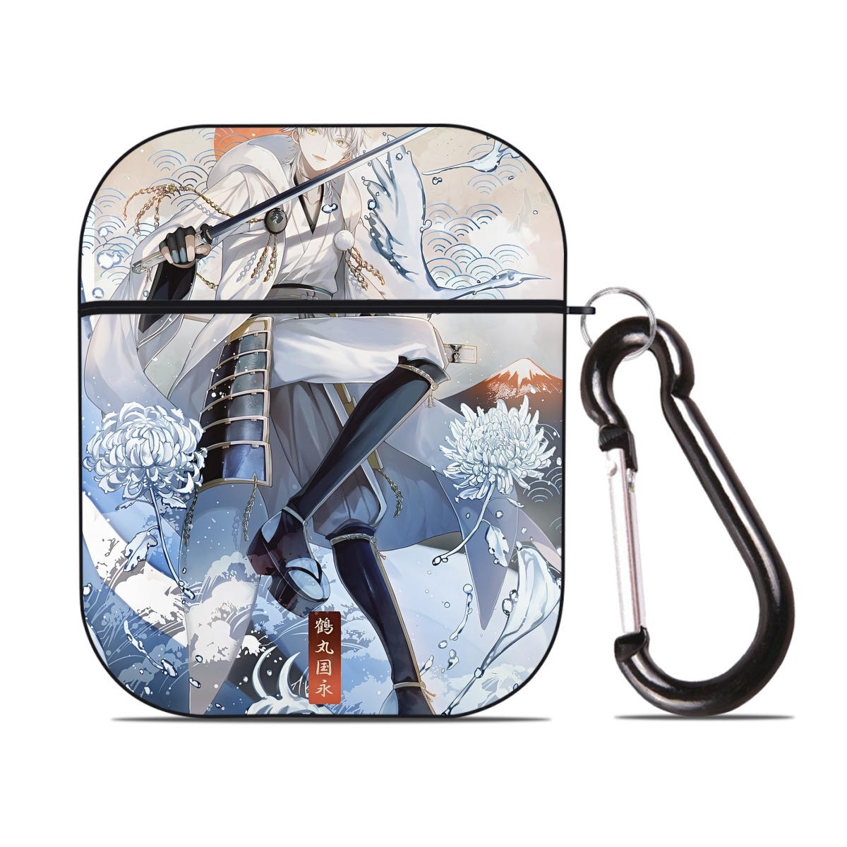 （画像用） 刀剣乱舞 Touken Ranbu AirPods 第2世代保護ケース ハードシェル ブラック 耐衝撃・防指紋・カラビナ付き