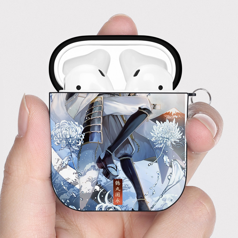 （画像用） 刀剣乱舞 Touken Ranbu AirPods 第2世代保護ケース ハードシェル ブラック 耐衝撃・防指紋・カラビナ付き