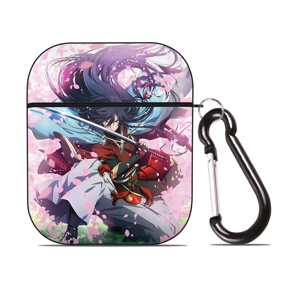 （画像用） 刀剣乱舞 Touken Ranbu AirPods 第2世代保護ケース ハードシェル ブラック 耐衝撃・防指紋・カラビナ付き