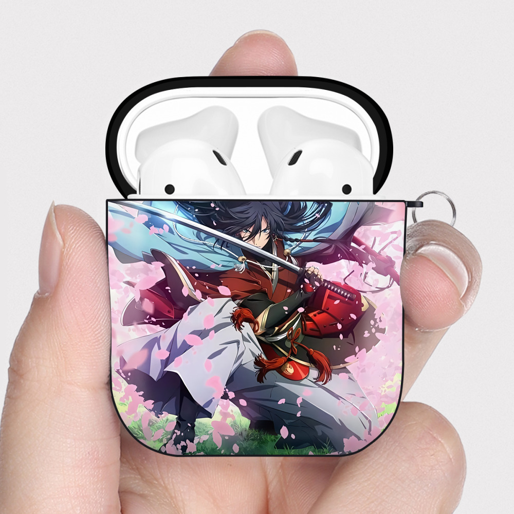 （画像用） 刀剣乱舞 Touken Ranbu AirPods 第2世代保護ケース ハードシェル ブラック 耐衝撃・防指紋・カラビナ付き