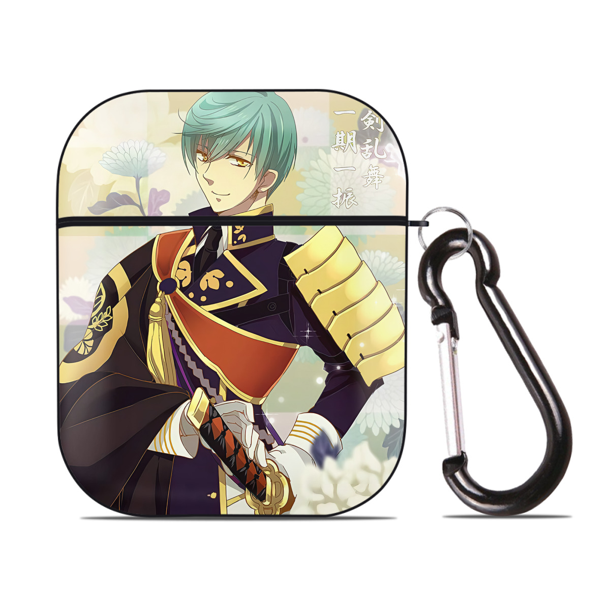 （画像用） 刀剣乱舞 Touken Ranbu AirPods 第2世代保護ケース ハードシェル ブラック 耐衝撃・防指紋・カラビナ付き