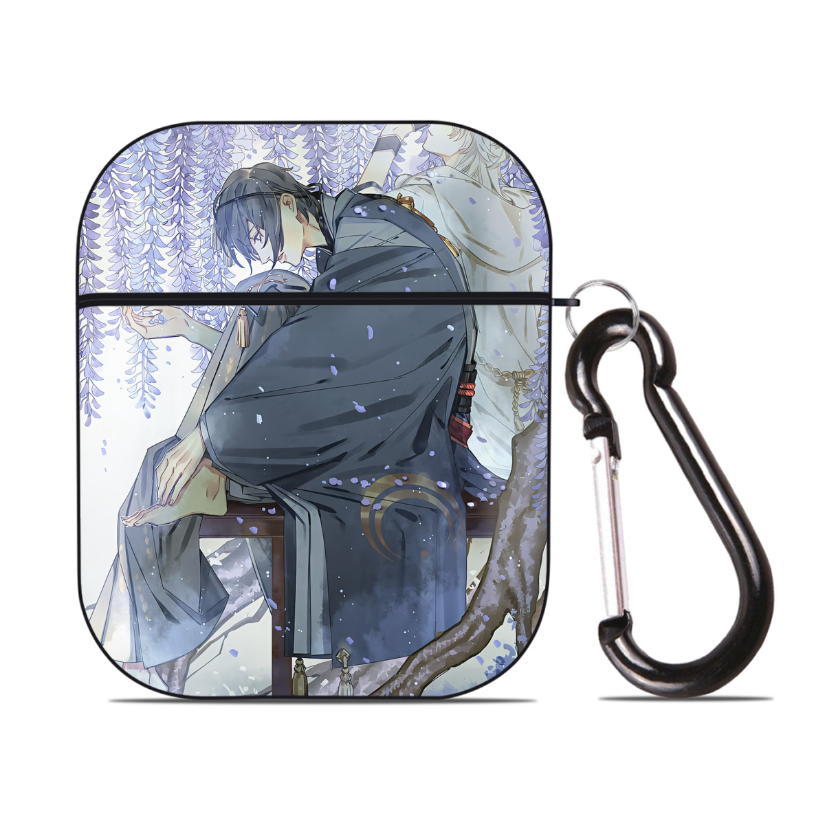 （画像用） 刀剣乱舞 Touken Ranbu AirPods 第2世代保護ケース ハードシェル ブラック 耐衝撃・防指紋・カラビナ付き