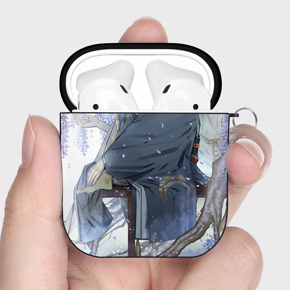 （画像用） 刀剣乱舞 Touken Ranbu AirPods 第2世代保護ケース ハードシェル ブラック 耐衝撃・防指紋・カラビナ付き