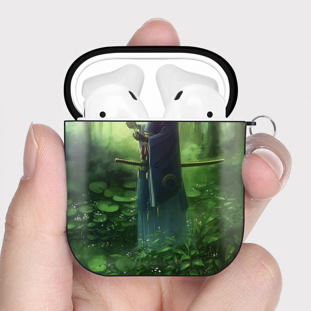 （画像用） 刀剣乱舞 Touken Ranbu AirPods 第2世代保護ケース ハードシェル ブラック 耐衝撃・防指紋・カラビナ付き
