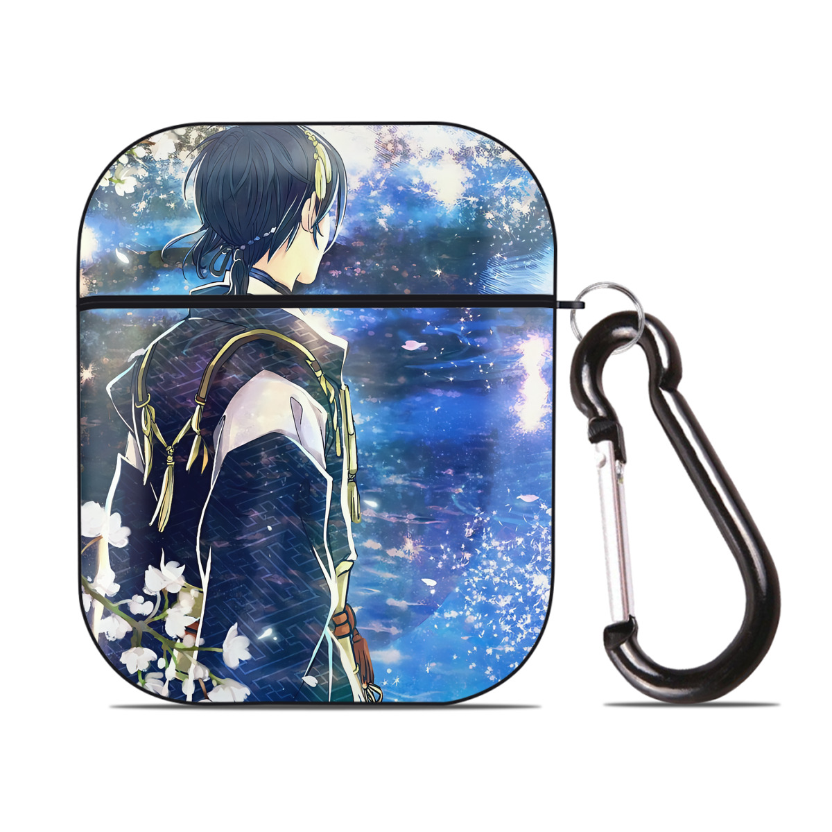 （画像用） 刀剣乱舞 Touken Ranbu AirPods 第2世代保護ケース ハードシェル ブラック 耐衝撃・防指紋・カラビナ付き