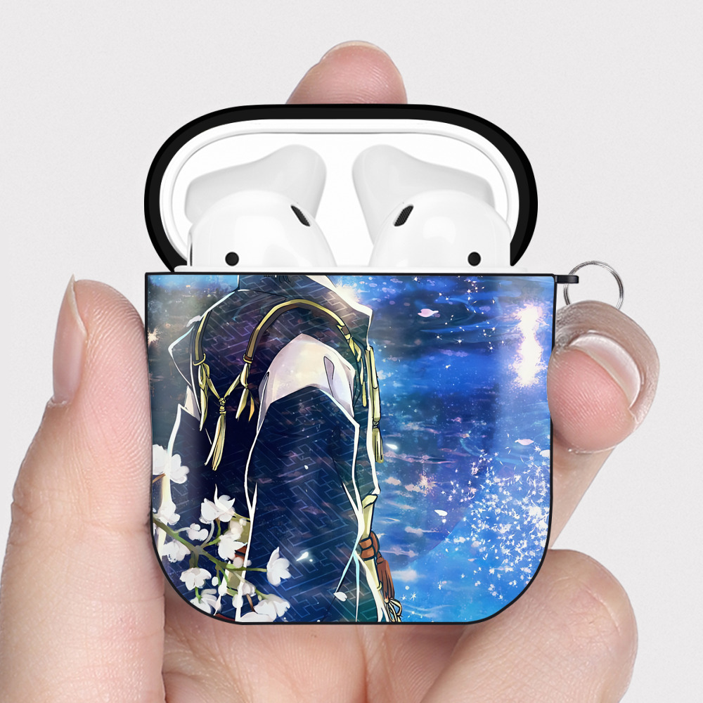 （画像用） 刀剣乱舞 Touken Ranbu AirPods 第2世代保護ケース ハードシェル ブラック 耐衝撃・防指紋・カラビナ付き