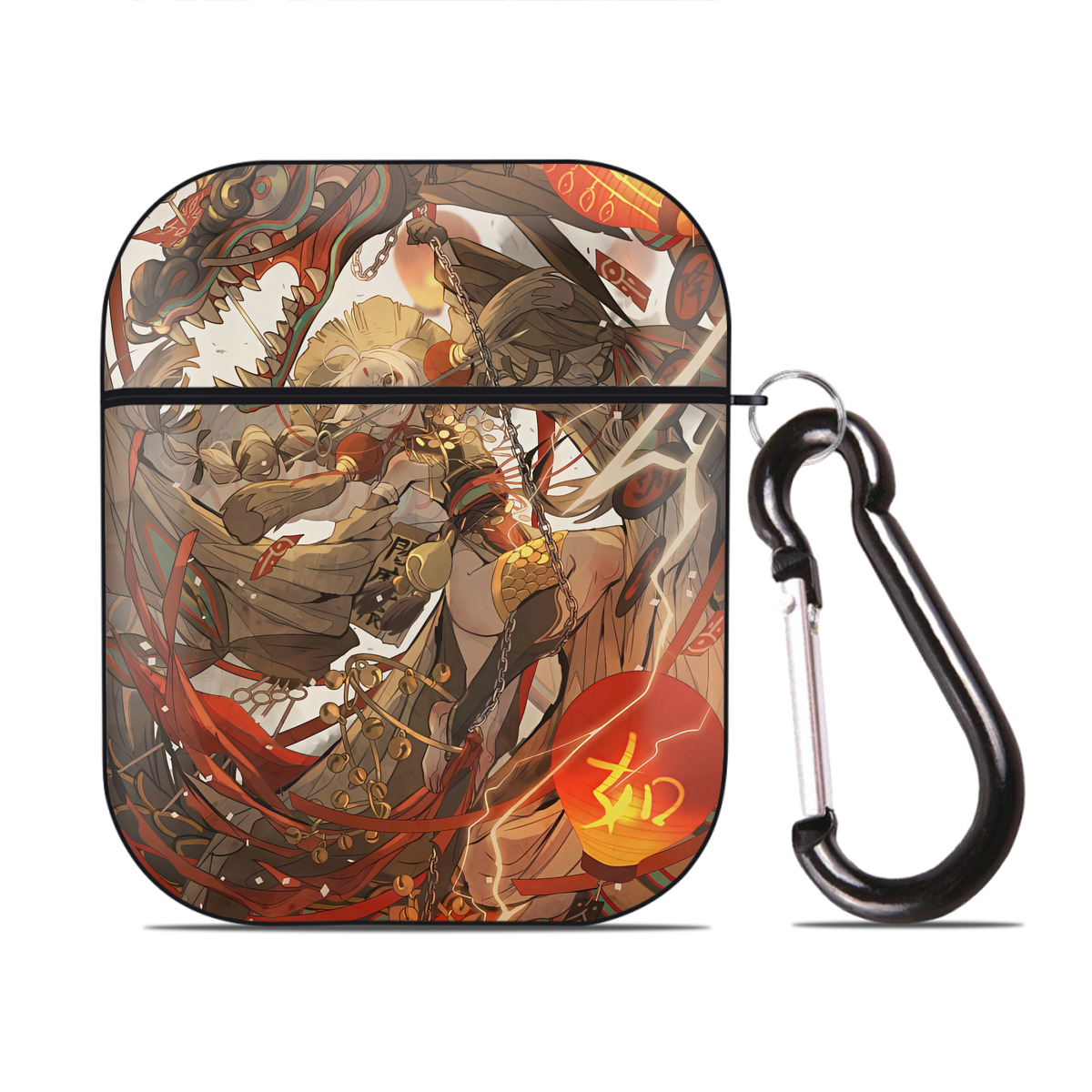 （画像用） 刀剣乱舞 Touken Ranbu AirPods 第2世代保護ケース ハードシェル ブラック 耐衝撃・防指紋・カラビナ付き