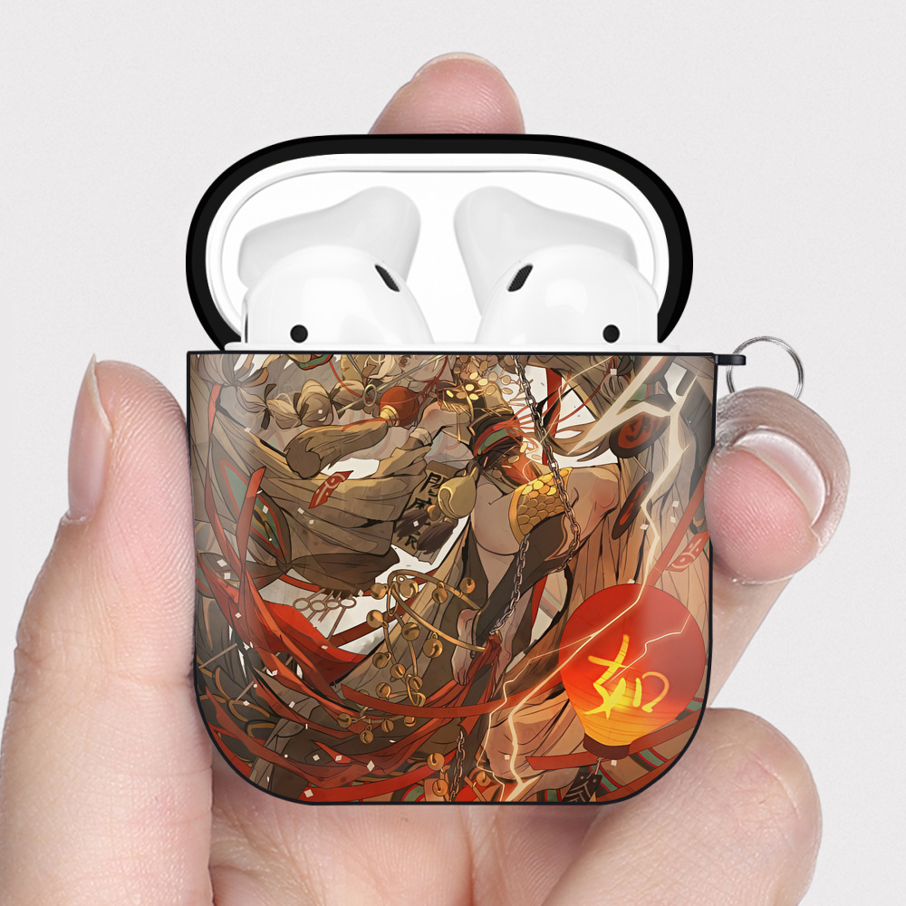 （画像用） 刀剣乱舞 Touken Ranbu AirPods 第2世代保護ケース ハードシェル ブラック 耐衝撃・防指紋・カラビナ付き