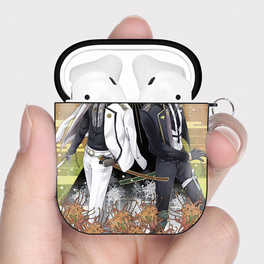 （画像用） 刀剣乱舞 Touken Ranbu AirPods 第2世代保護ケース ハードシェル ブラック 耐衝撃・防指紋・カラビナ付き