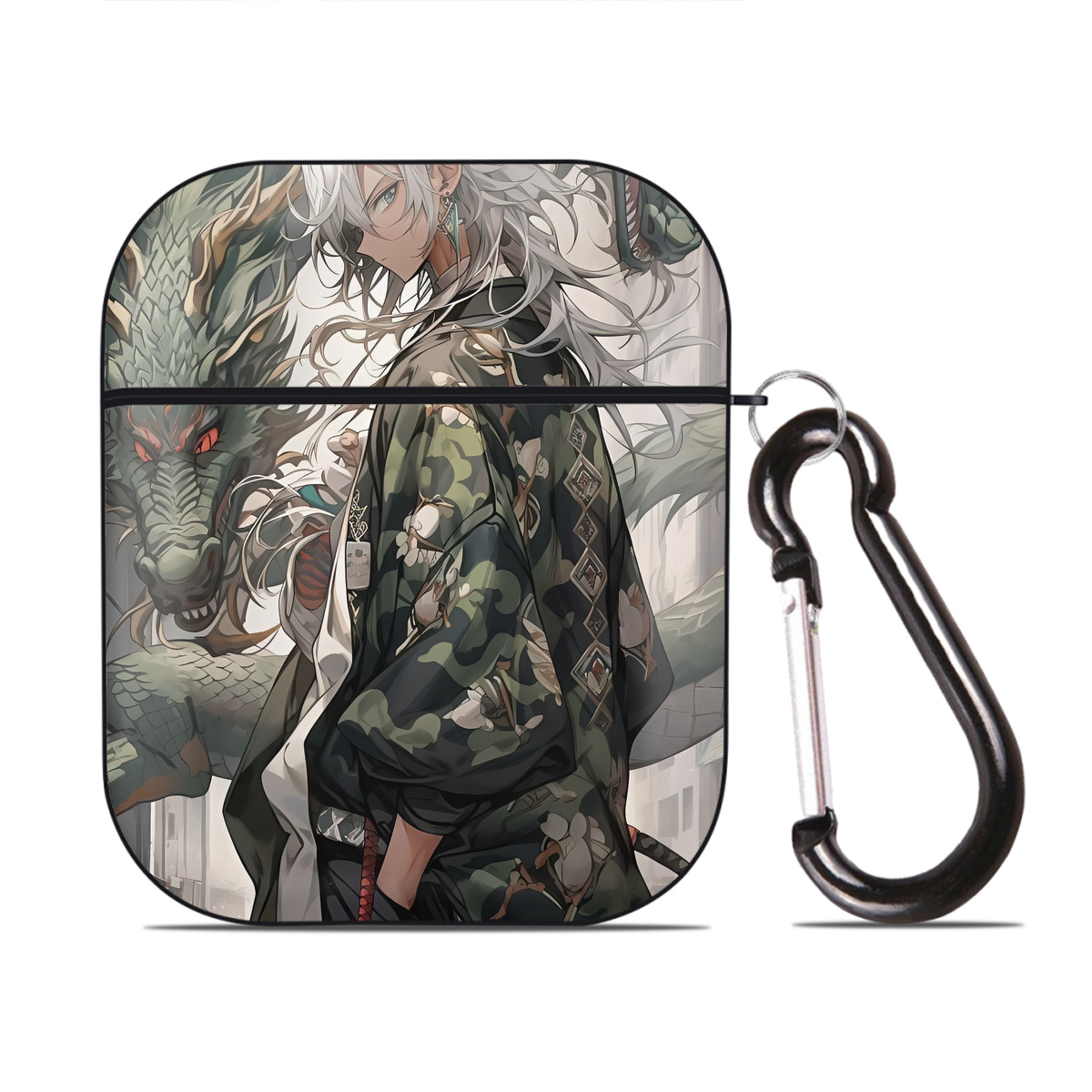 （画像用） 刀剣乱舞 Touken Ranbu AirPods 第2世代保護ケース ハードシェル ブラック 耐衝撃・防指紋・カラビナ付き