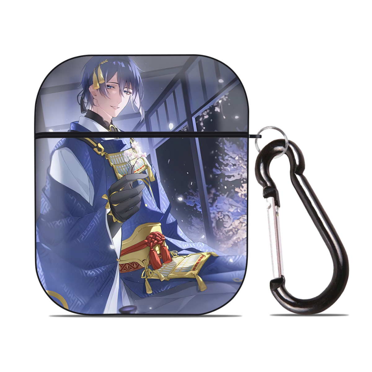 （画像用） 刀剣乱舞 Touken Ranbu AirPods 第2世代保護ケース ハードシェル ブラック 耐衝撃・防指紋・カラビナ付き