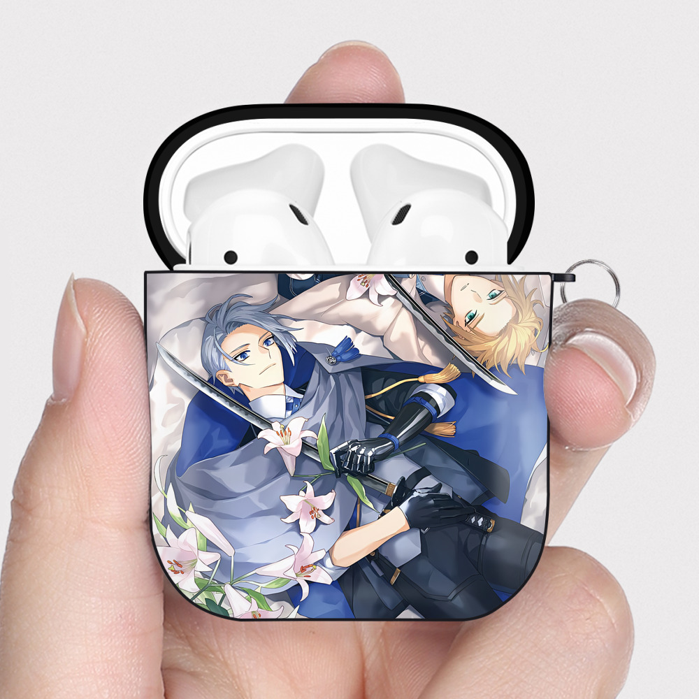 （画像用） 刀剣乱舞 Touken Ranbu AirPods 第2世代保護ケース ハードシェル ブラック 耐衝撃・防指紋・カラビナ付き