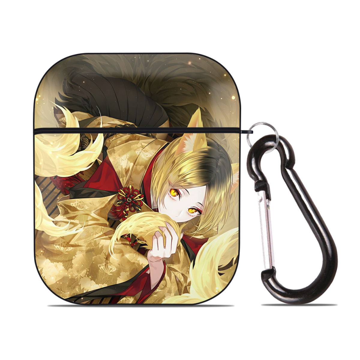 （画像用） 刀剣乱舞 Touken Ranbu AirPods 第2世代保護ケース ハードシェル ブラック 耐衝撃・防指紋・カラビナ付き