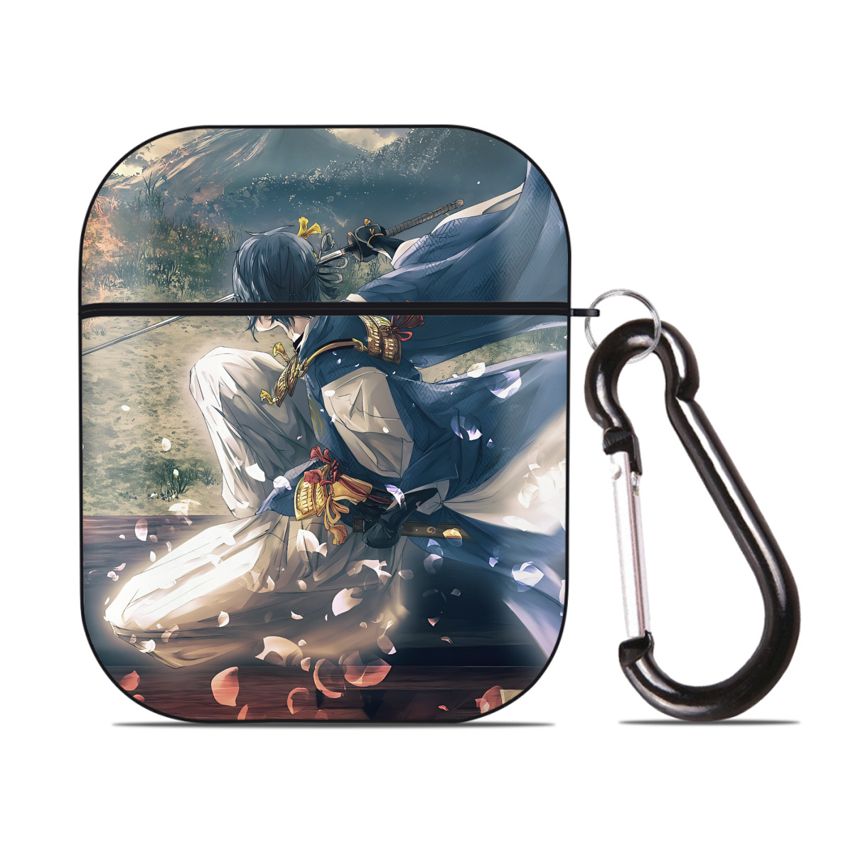（画像用） 刀剣乱舞 Touken Ranbu AirPods 第2世代保護ケース ハードシェル ブラック 耐衝撃・防指紋・カラビナ付き
