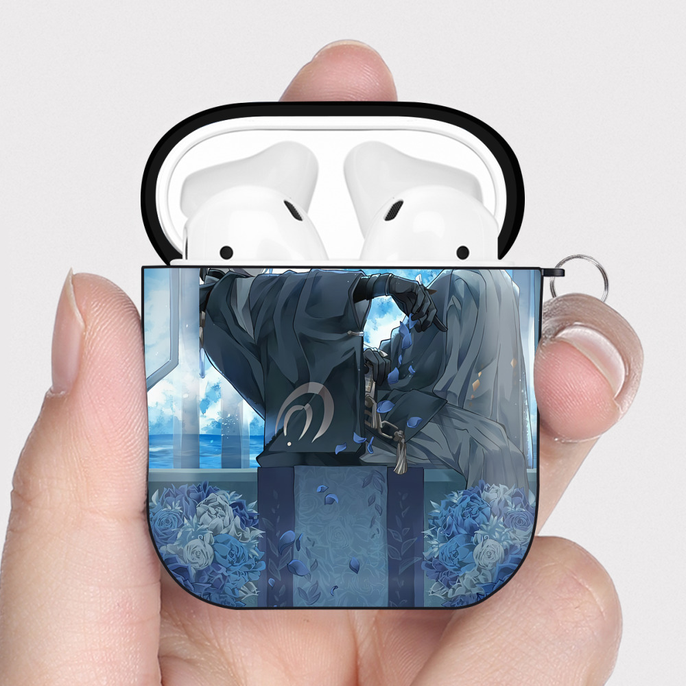 （画像用） 刀剣乱舞 Touken Ranbu AirPods 第2世代保護ケース ハードシェル ブラック 耐衝撃・防指紋・カラビナ付き