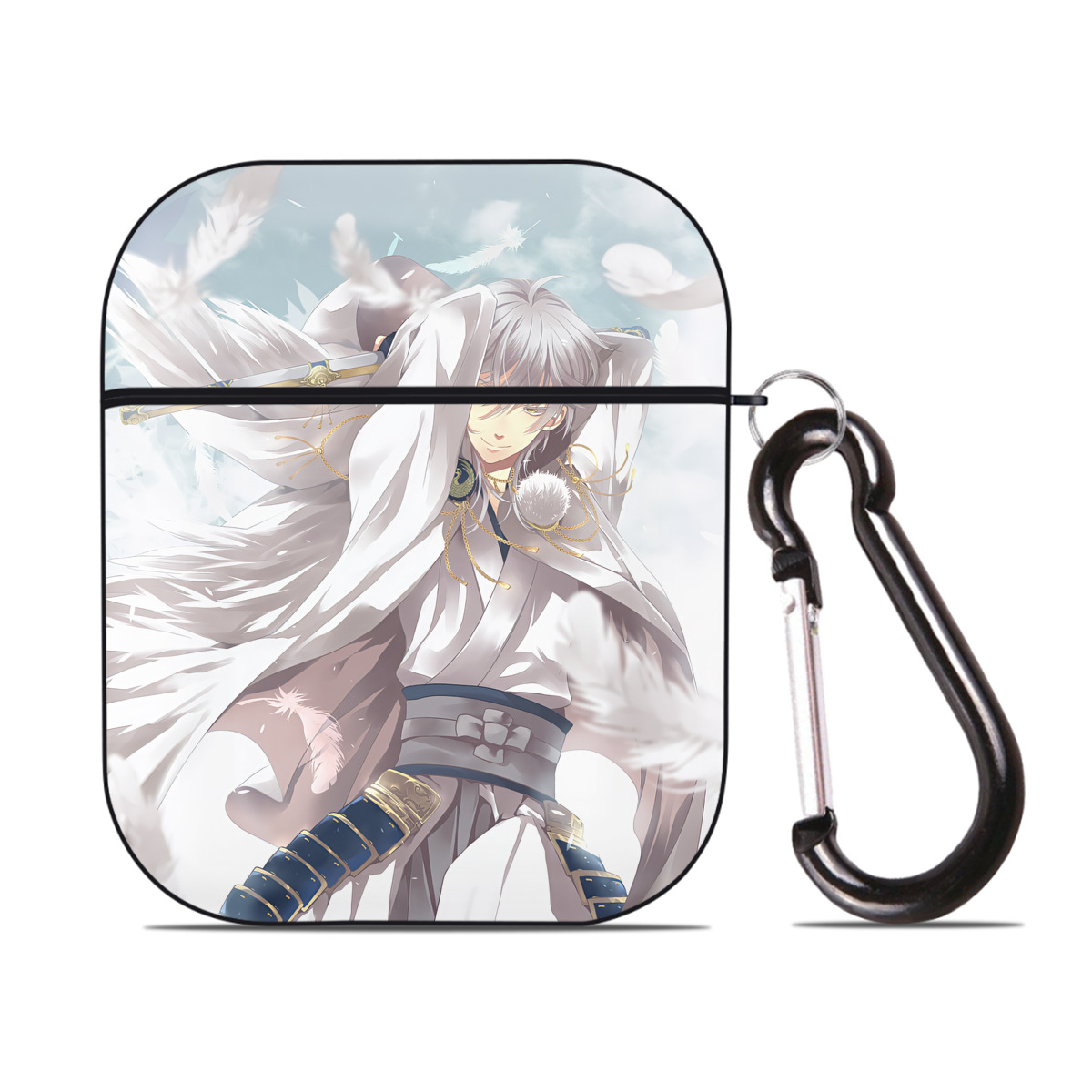 （画像用） 刀剣乱舞 Touken Ranbu AirPods 第2世代保護ケース ハードシェル ブラック 耐衝撃・防指紋・カラビナ付き