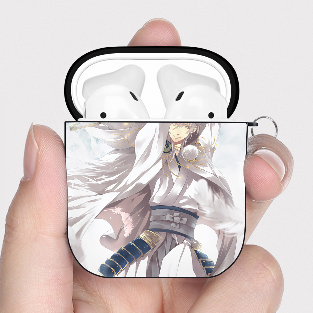 （画像用） 刀剣乱舞 Touken Ranbu AirPods 第2世代保護ケース ハードシェル ブラック 耐衝撃・防指紋・カラビナ付き