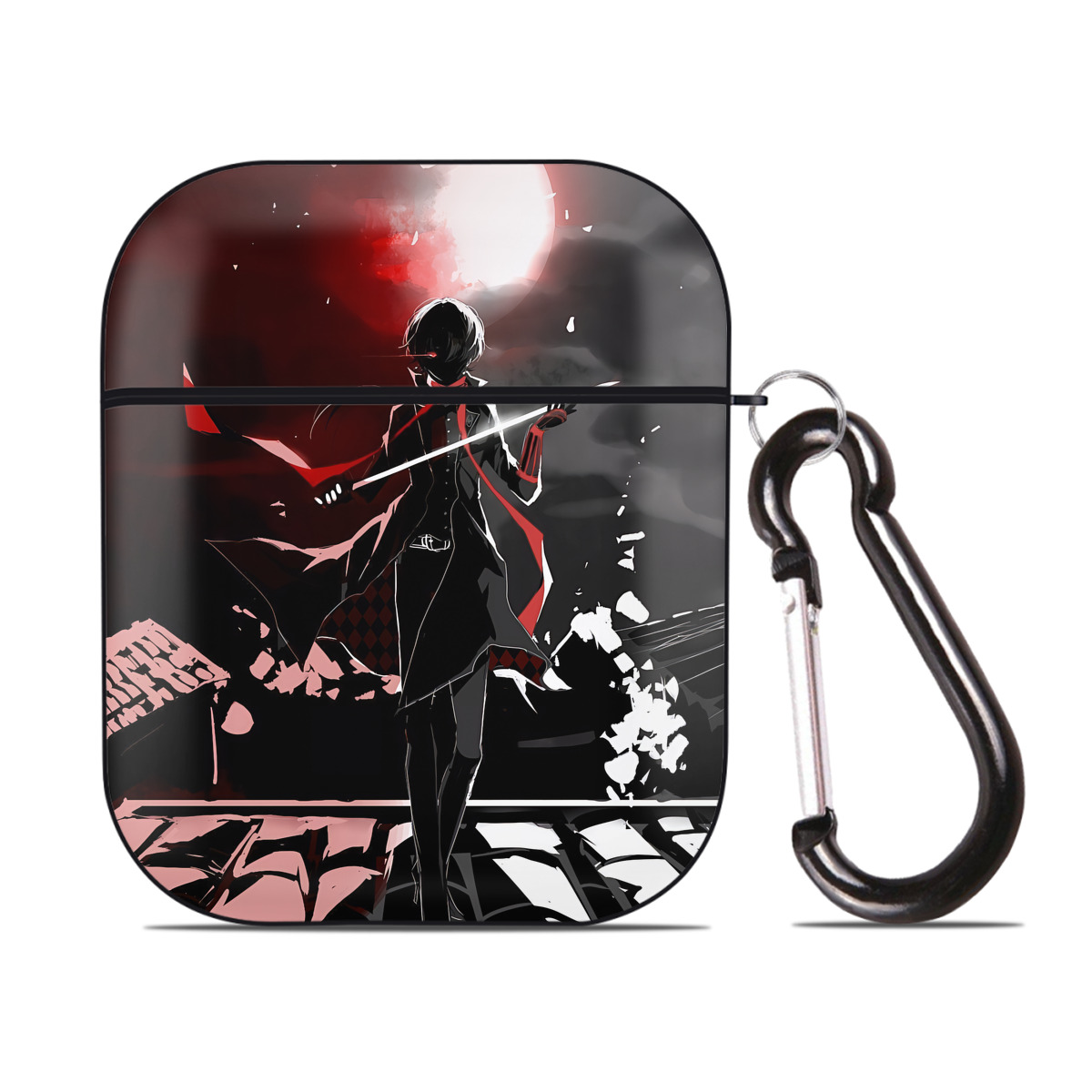 （画像用） 刀剣乱舞 Touken Ranbu AirPods 第2世代保護ケース ハードシェル ブラック 耐衝撃・防指紋・カラビナ付き