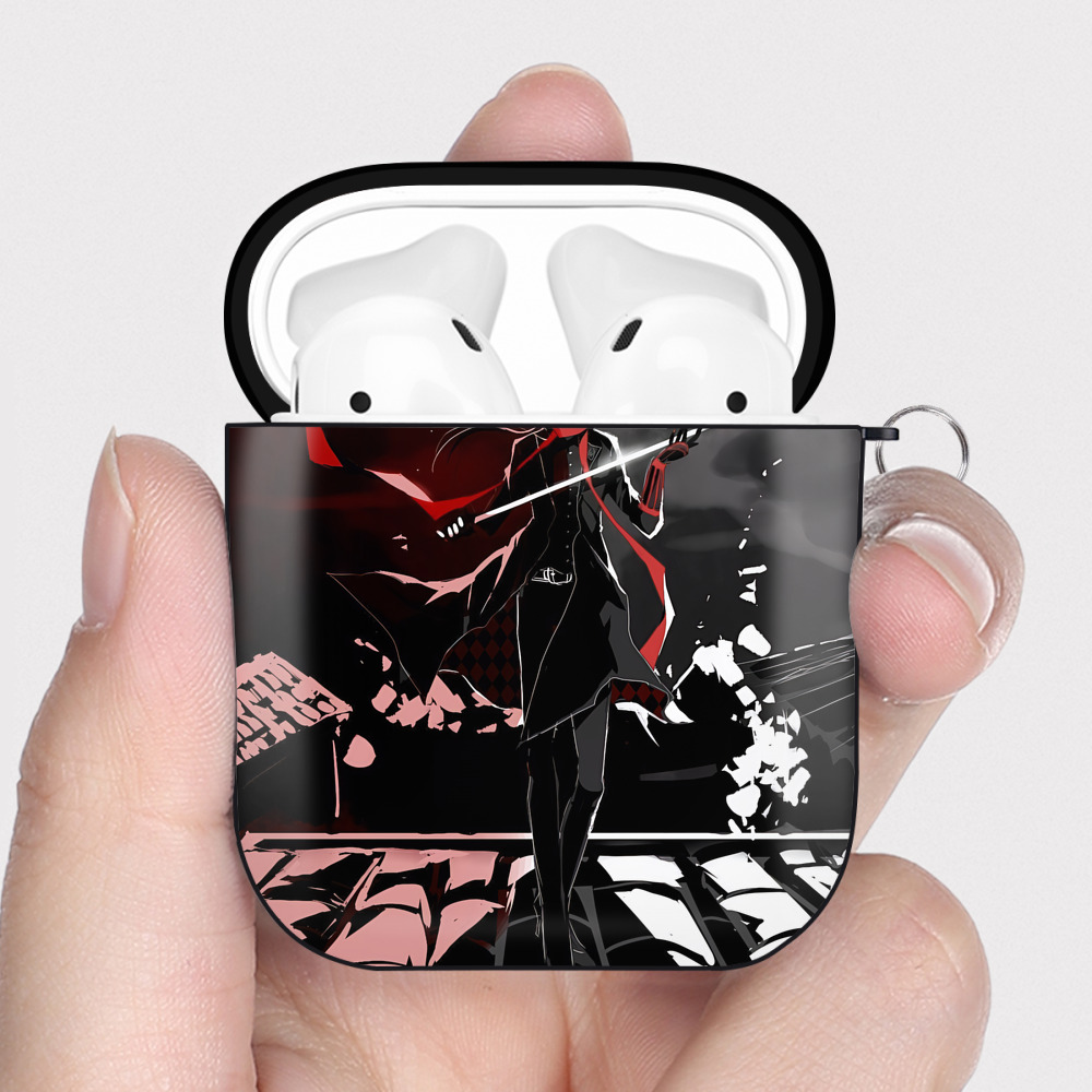 （画像用） 刀剣乱舞 Touken Ranbu AirPods 第2世代保護ケース ハードシェル ブラック 耐衝撃・防指紋・カラビナ付き