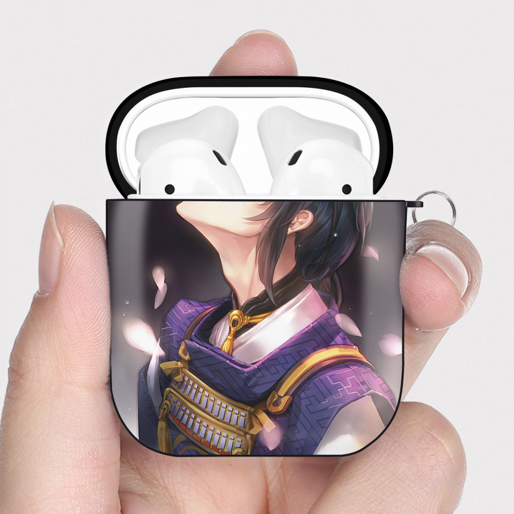 （画像用） 刀剣乱舞 Touken Ranbu AirPods 第2世代保護ケース ハードシェル ブラック 耐衝撃・防指紋・カラビナ付き