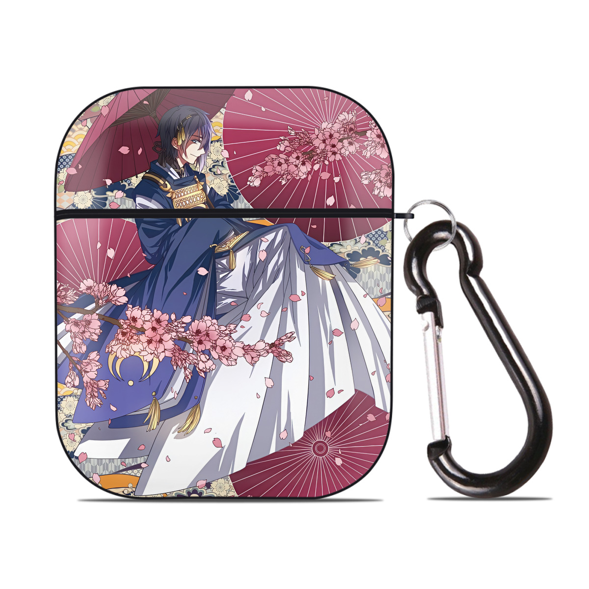 （画像用） 刀剣乱舞 Touken Ranbu AirPods 第2世代保護ケース ハードシェル ブラック 耐衝撃・防指紋・カラビナ付き