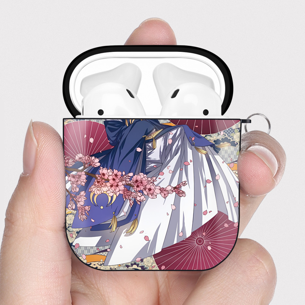 （画像用） 刀剣乱舞 Touken Ranbu AirPods 第2世代保護ケース ハードシェル ブラック 耐衝撃・防指紋・カラビナ付き