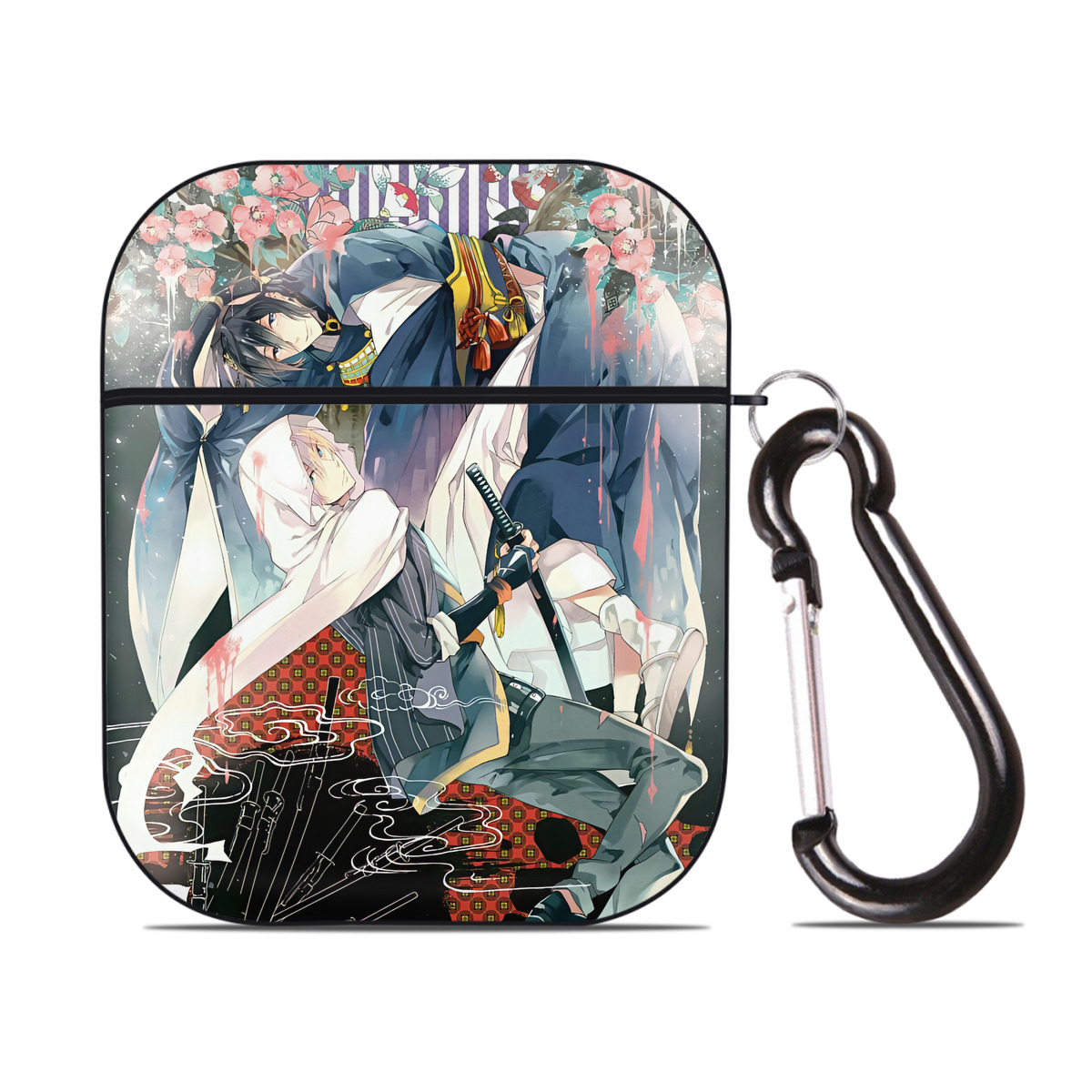 （画像用） 刀剣乱舞 Touken Ranbu AirPods 第2世代保護ケース ハードシェル ブラック 耐衝撃・防指紋・カラビナ付き