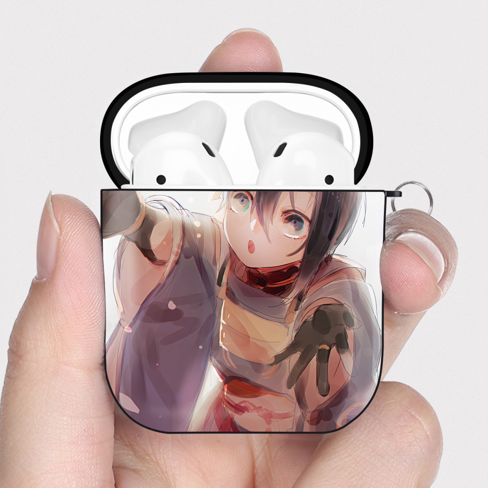 （画像用） 刀剣乱舞 Touken Ranbu AirPods 第2世代保護ケース ハードシェル ブラック 耐衝撃・防指紋・カラビナ付き
