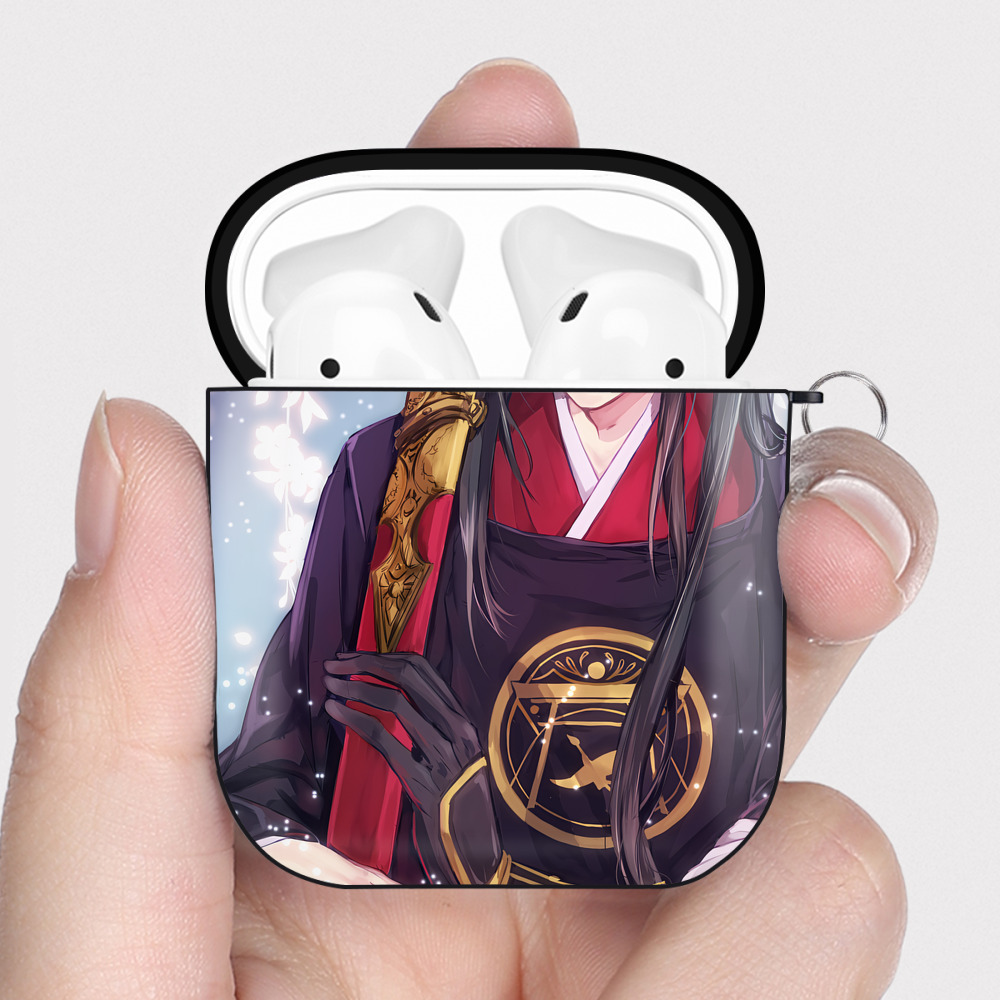 （画像用） 刀剣乱舞 Touken Ranbu AirPods 第2世代保護ケース ハードシェル ブラック 耐衝撃・防指紋・カラビナ付き