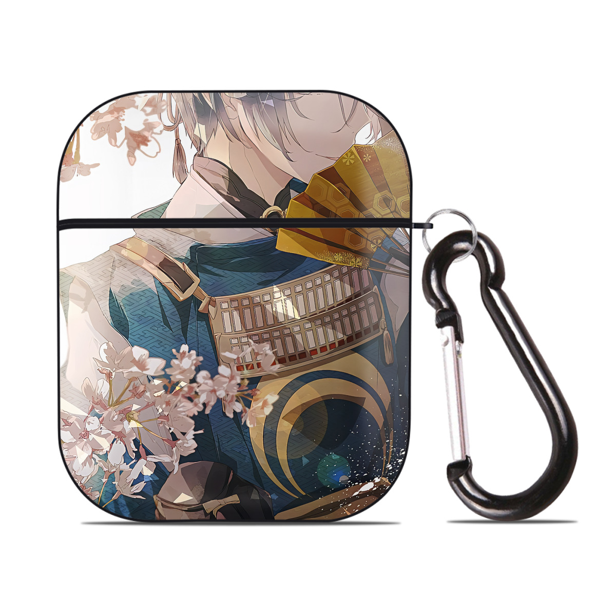 （画像用） 刀剣乱舞 Touken Ranbu AirPods 第2世代保護ケース ハードシェル ブラック 耐衝撃・防指紋・カラビナ付き