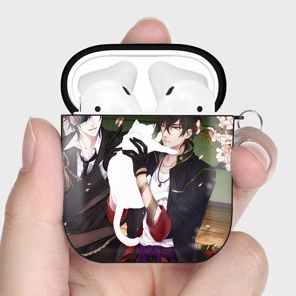 （画像用） 刀剣乱舞 Touken Ranbu AirPods 第2世代保護ケース ハードシェル ブラック 耐衝撃・防指紋・カラビナ付き