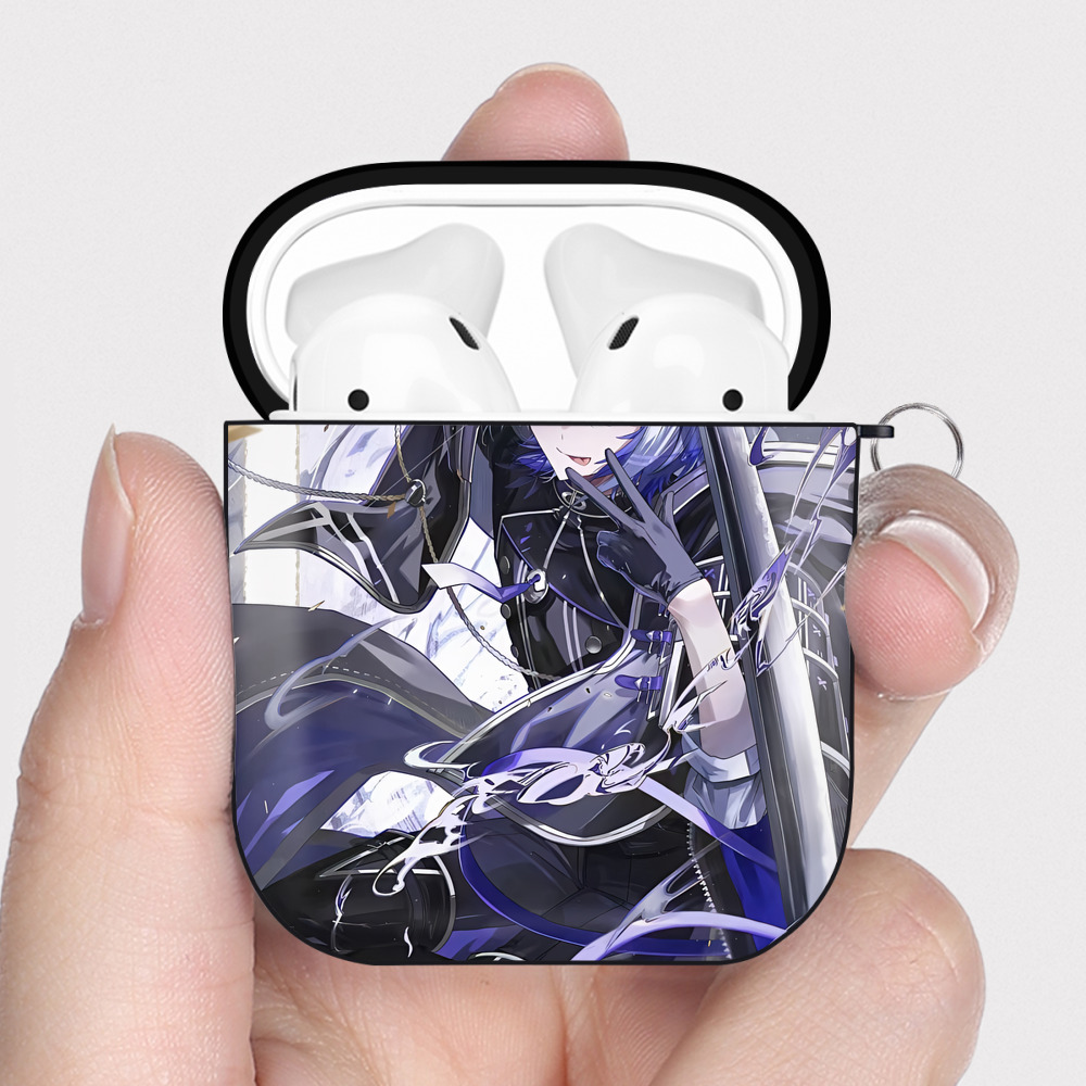 （画像用） 刀剣乱舞 Touken Ranbu AirPods 第2世代保護ケース ハードシェル ブラック 耐衝撃・防指紋・カラビナ付き