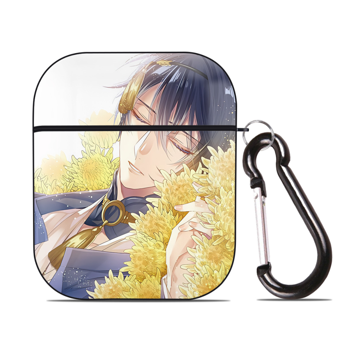（画像用） 刀剣乱舞 Touken Ranbu AirPods 第2世代保護ケース ハードシェル ブラック 耐衝撃・防指紋・カラビナ付き