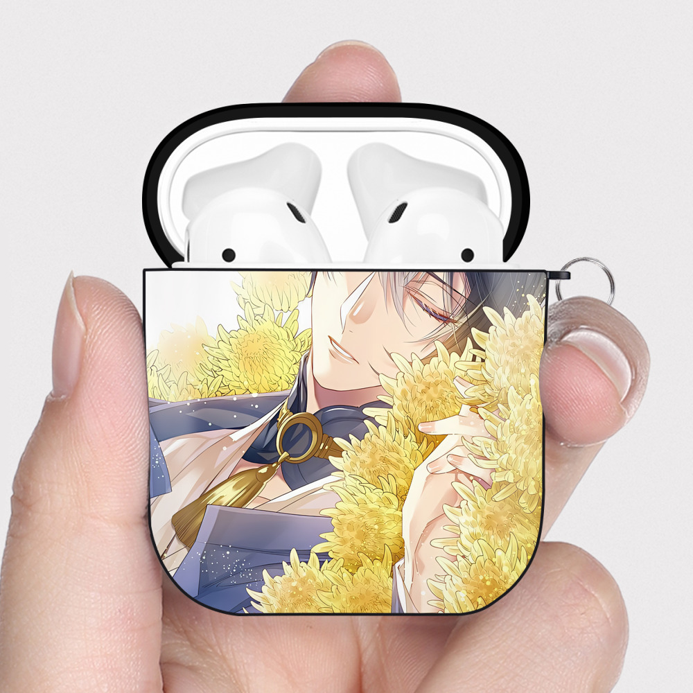 （画像用） 刀剣乱舞 Touken Ranbu AirPods 第2世代保護ケース ハードシェル ブラック 耐衝撃・防指紋・カラビナ付き