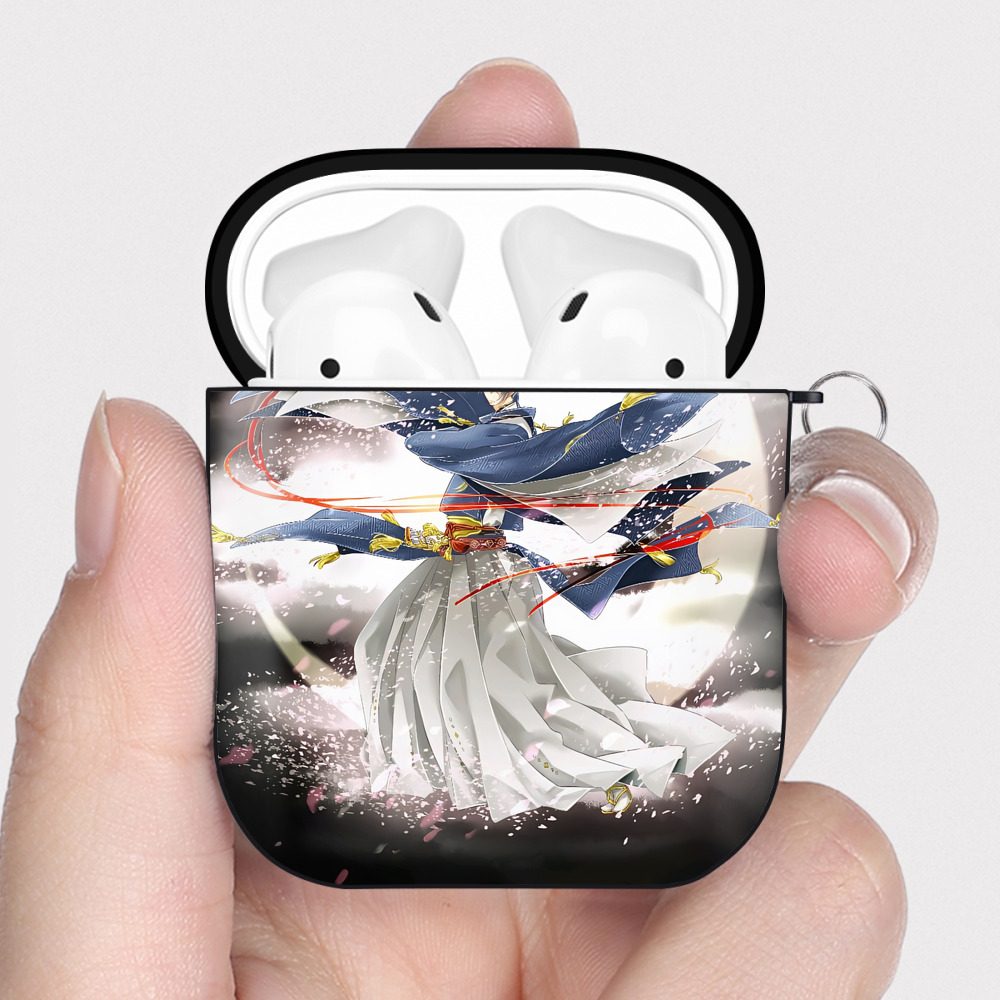 （画像用） 刀剣乱舞 Touken Ranbu AirPods 第2世代保護ケース ハードシェル ブラック 耐衝撃・防指紋・カラビナ付き